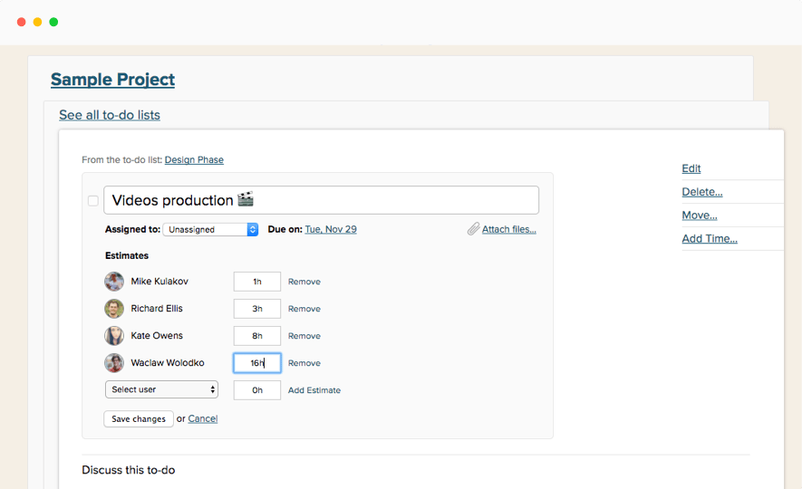 Basecamp 2 Time Tracking Set Estimates and Track Progress