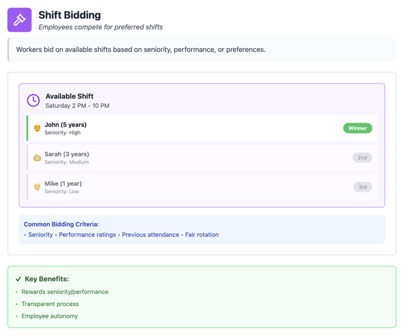 Bidding shifts