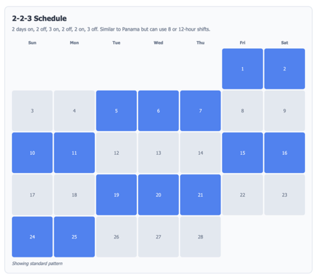 2-2-3 schedule