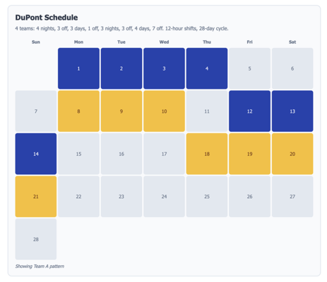 Dupont schedule