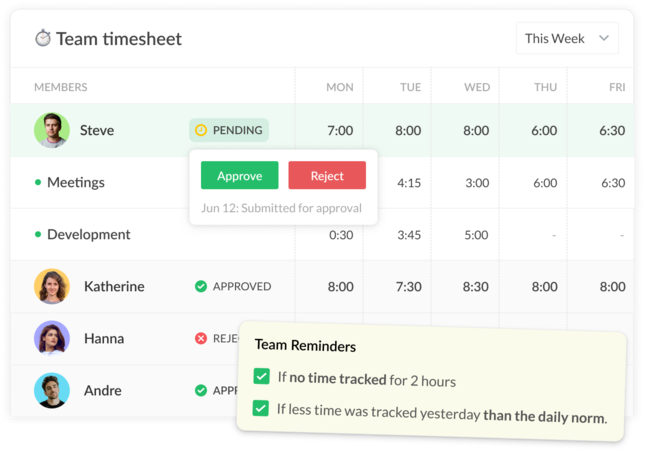 Timesheet approval