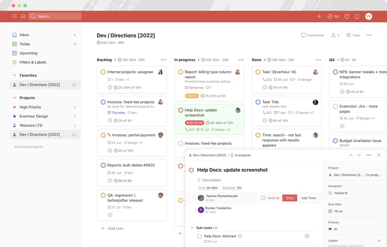 Todoist Time Tracking By Everhour Try For FREE