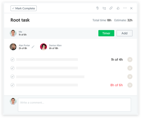 Works with subtasks