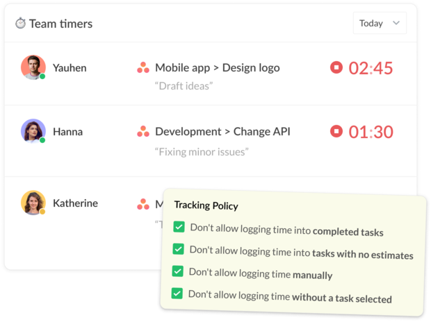 Asana Everhour team timers