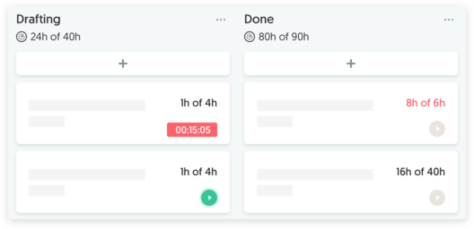 Time and estimates along task title