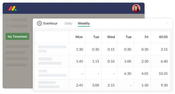 Timesheet in Monday