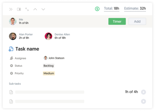 Works with subtasks