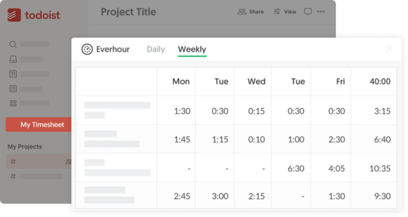 Timesheet in Todoist