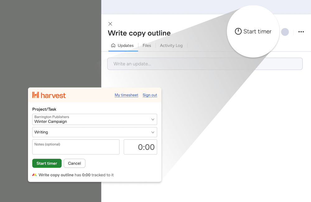 harvest time tracking