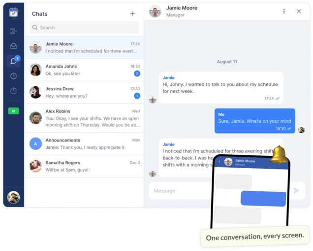 Shifts chat
