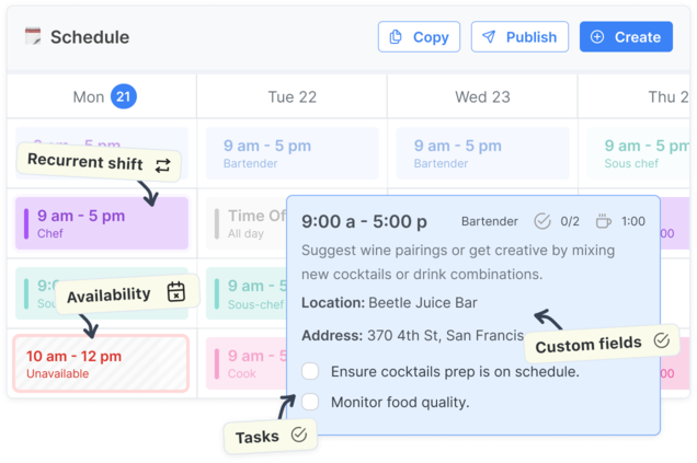 Shift scheduling