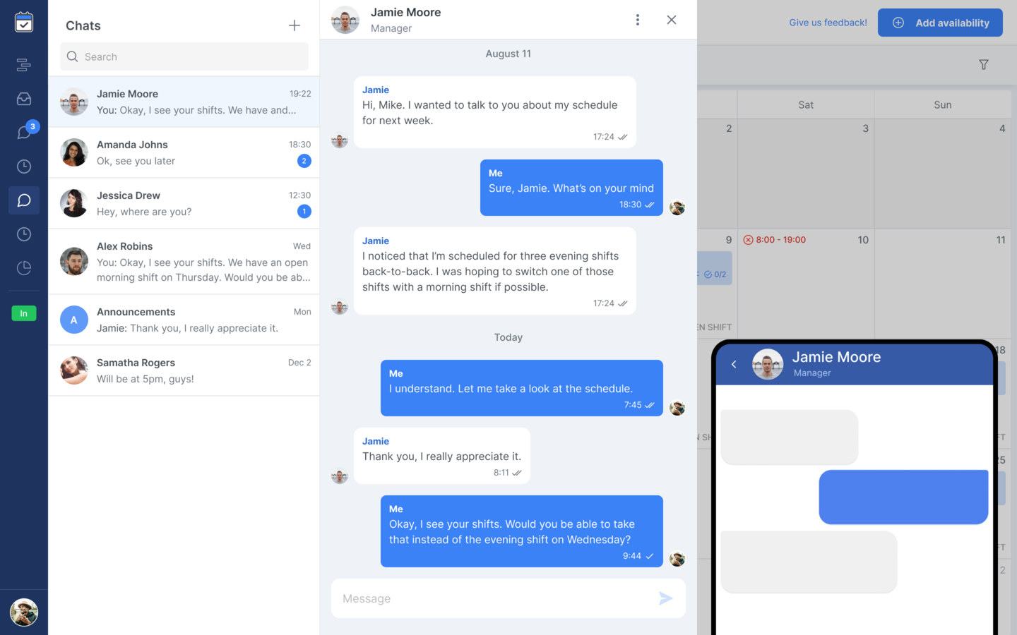 Field Service Scheduling Software Messages