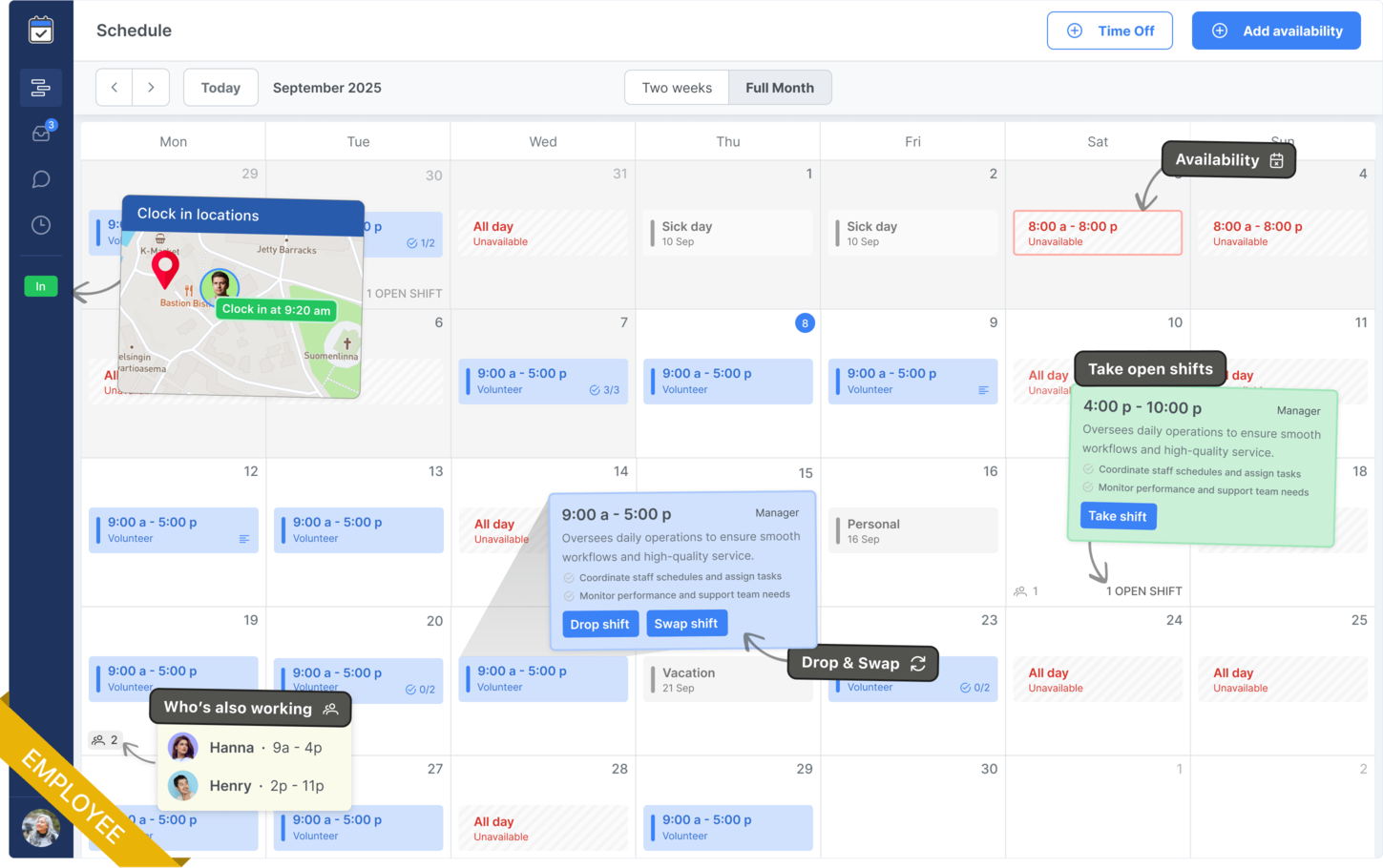 Volunteer Scheduling Software Volunteer View