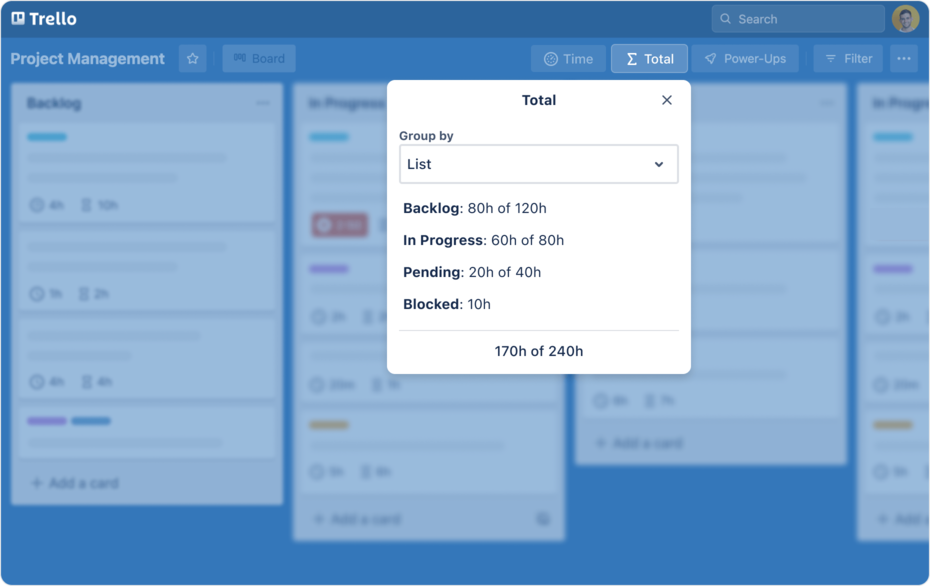 trello power-up quick totals