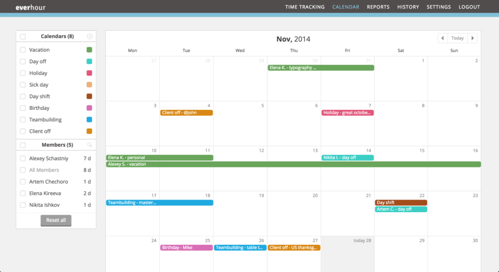 Introducing Team Calendar Everhour Blog