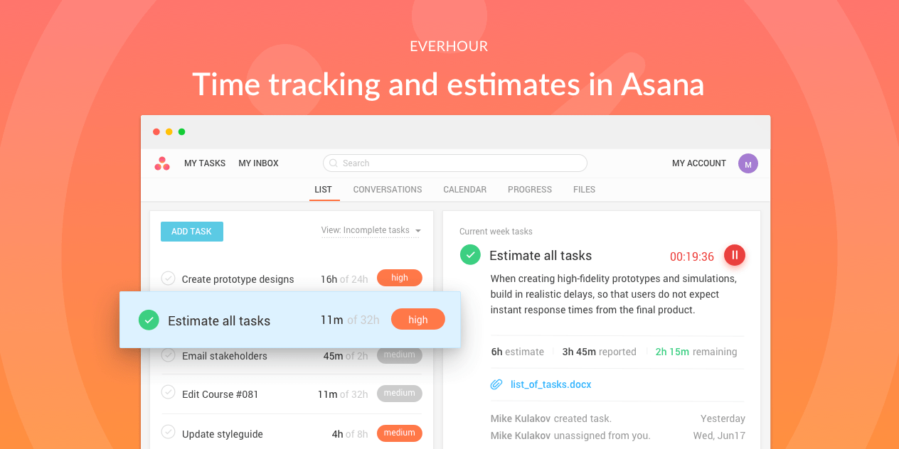 trackingtime asana integration