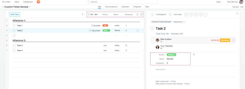 use custom fields from asana or trello in everhour reports