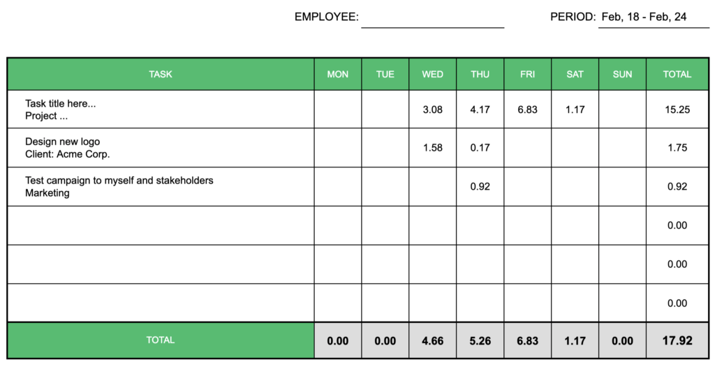 Employee Productivity Tracker Excel Template Master of