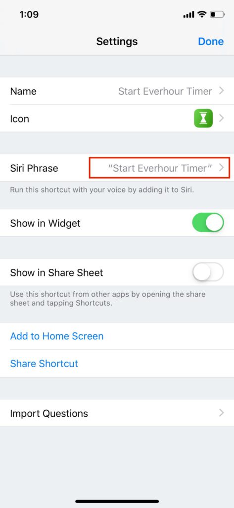 how to use siri to track time with everhour