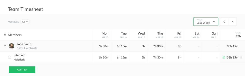 get deeper insights with the new team timesheet