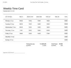 FREE Weekly Timesheet Template With Lunch Breaks