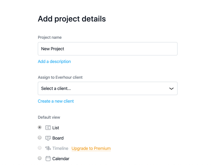 assign projects to everhour clients in asana