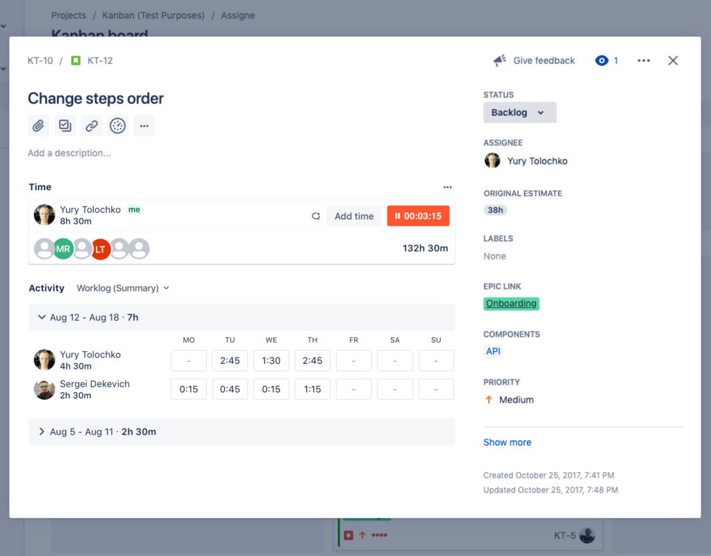 jira time tracking report