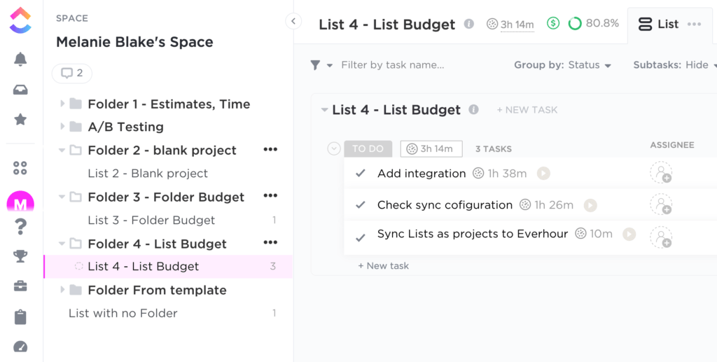 sync lists as projects option in clickup