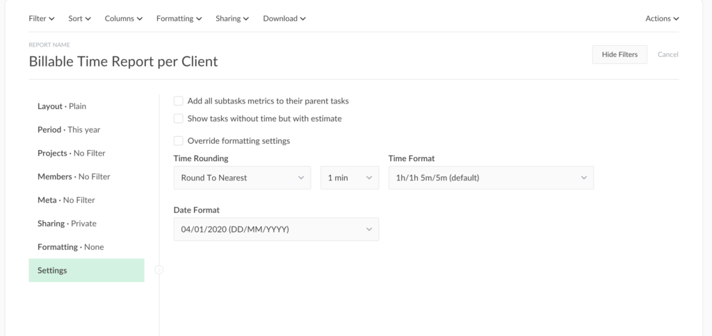 everhour introduces report settings