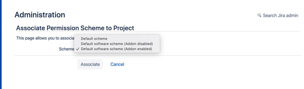disable jira app for some projects
