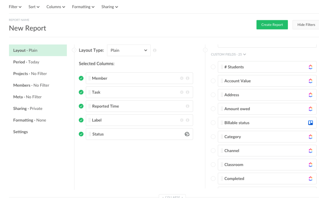 basecamp3: using tags & custom fields in reports