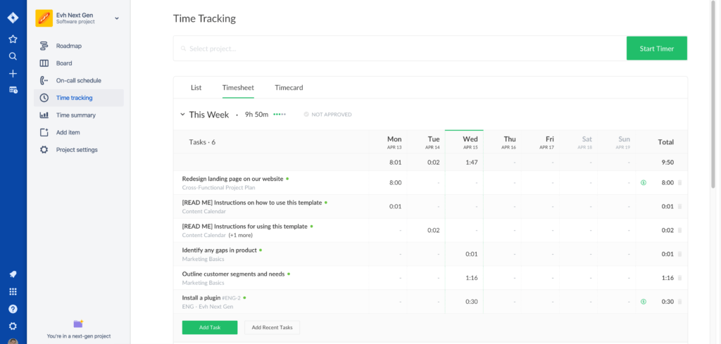 tick time tracking app