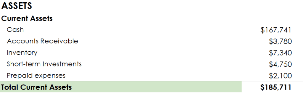 simple blank balance sheet