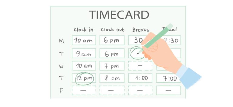 calculate time card with lunch