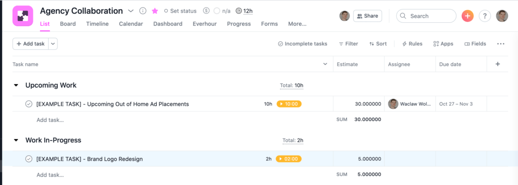 sync estimates from asana custom fields