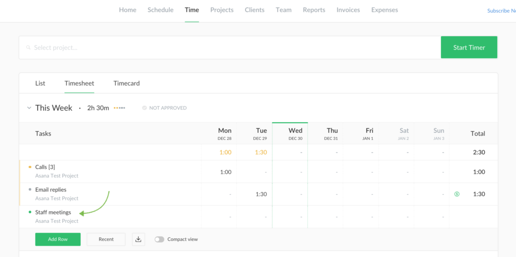 scheduled tasks now sync into timesheet