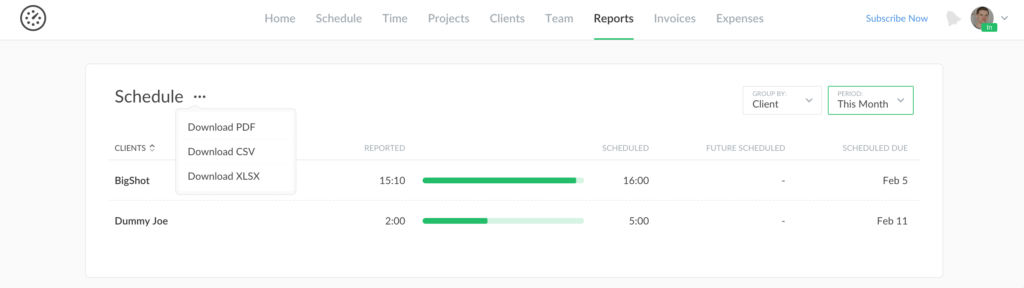 new dashboard to analyze assignments from schedule