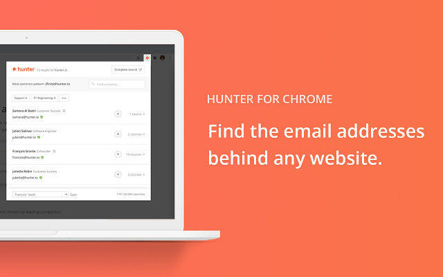 Email hunter extension deals chrome