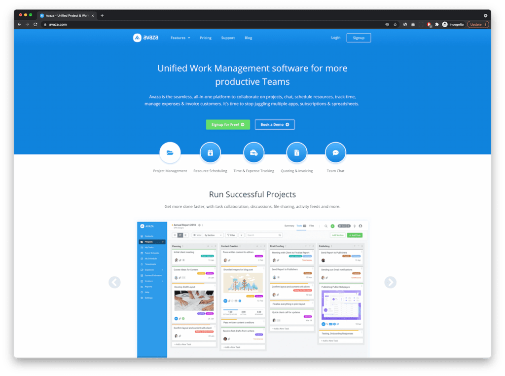 Basecamp alternatives - avaza