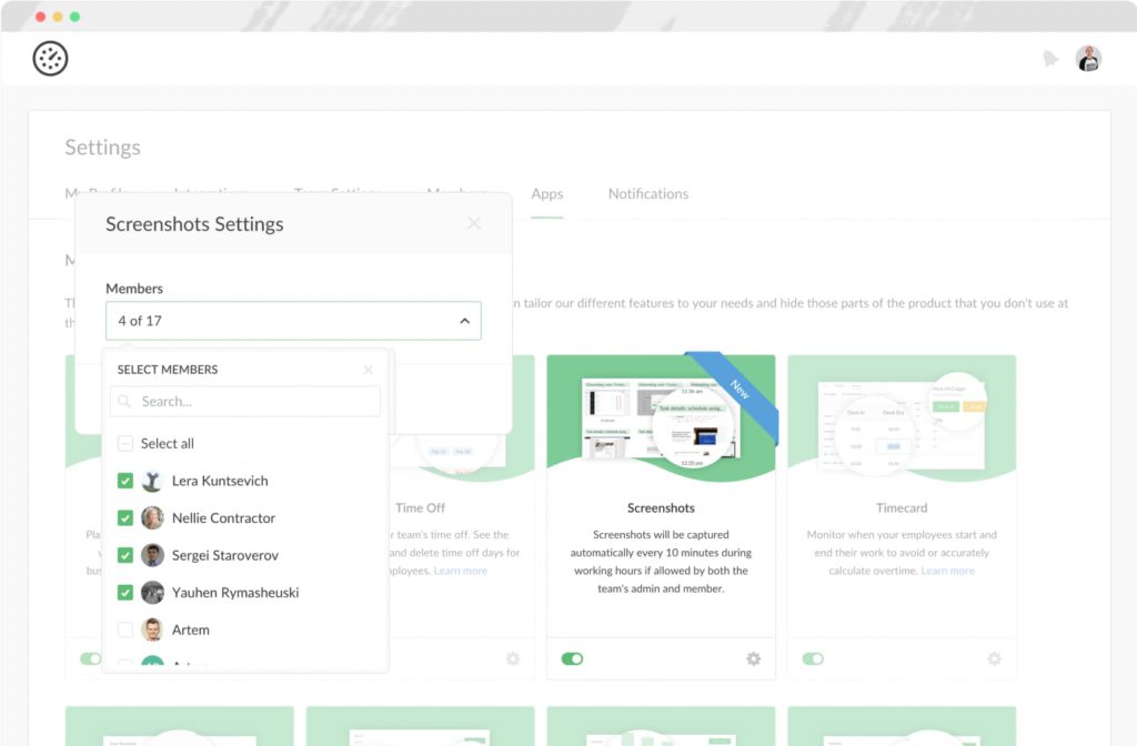 easy and automatic time tracking with screenshots