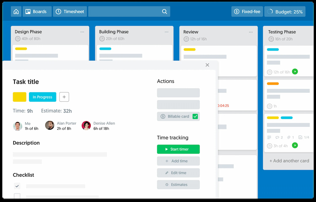 how to best track time in trello