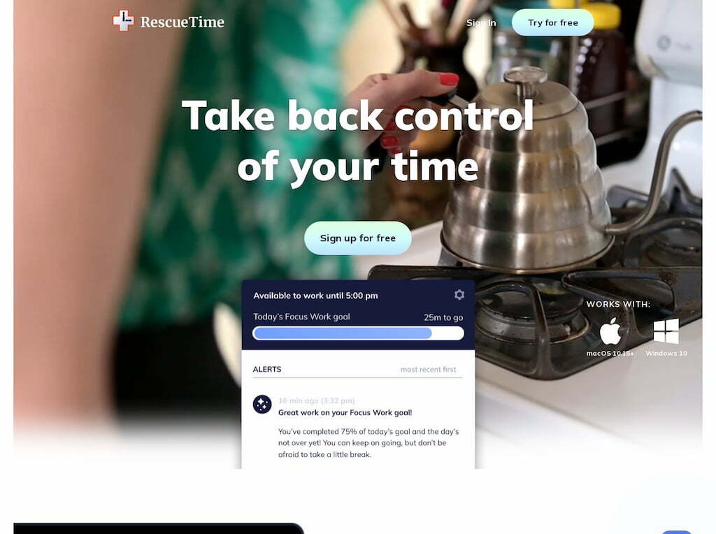 RescueTime: Fully Automated Time Tracking Software