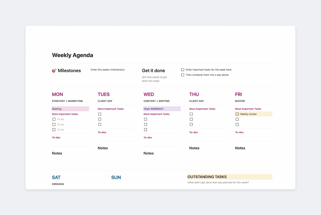 Notion Personal Template