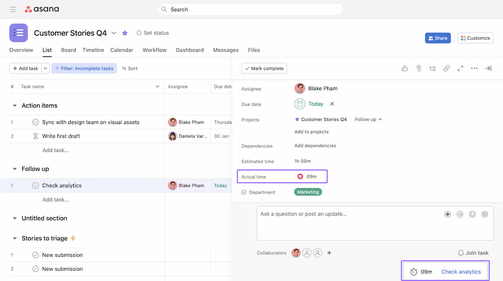 asana time tracking done right