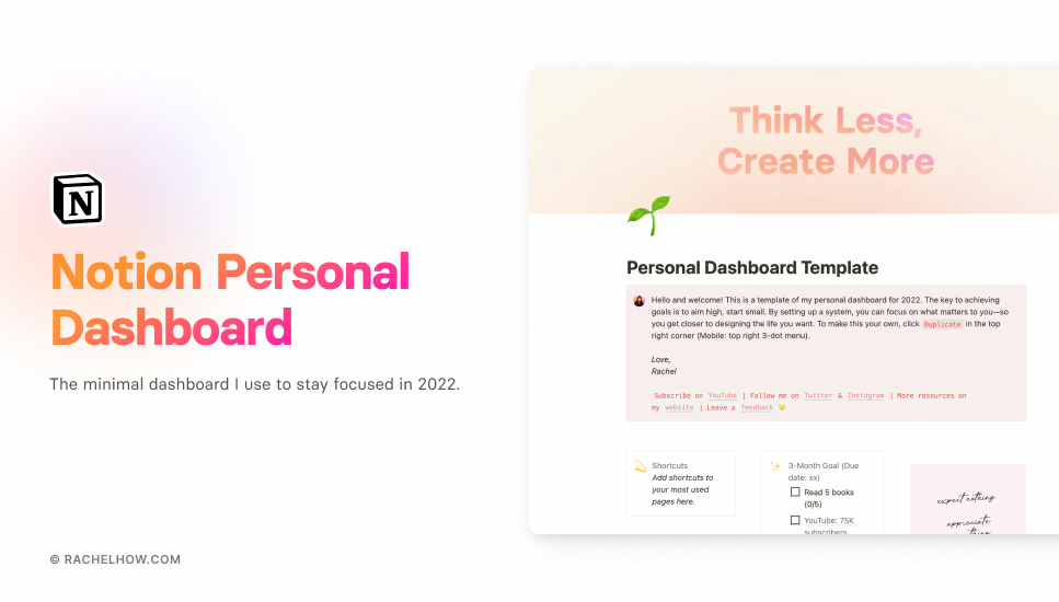 Galeria de modelos do Notion — Personal growth plan