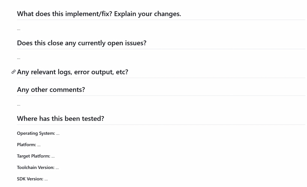 github pr template: setting the tone in your project