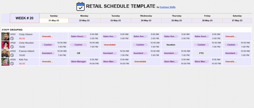 Employee Scheduling Template: Optimize Workforce Management