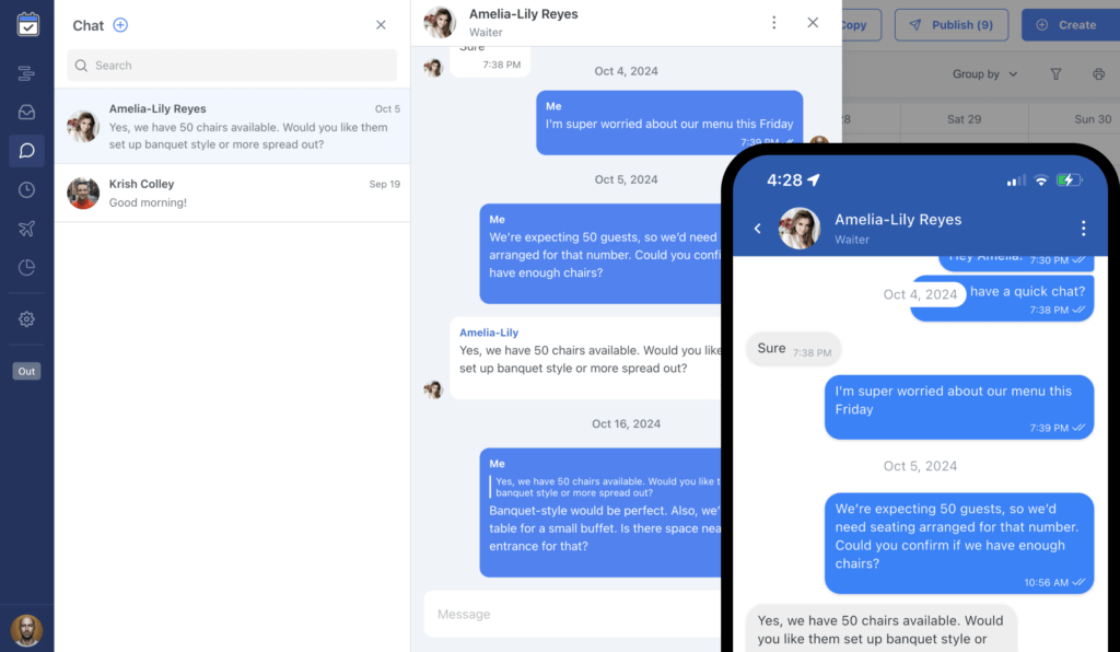 introducing chat in shifts — one app for all your team communication