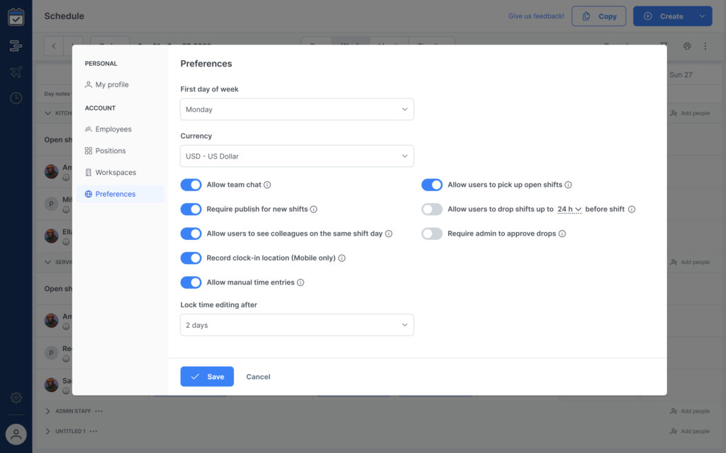 team members can now drop their shifts (with optional approval)